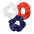 3pc Satin Hair Scrunchies In Red White And Navy Blue