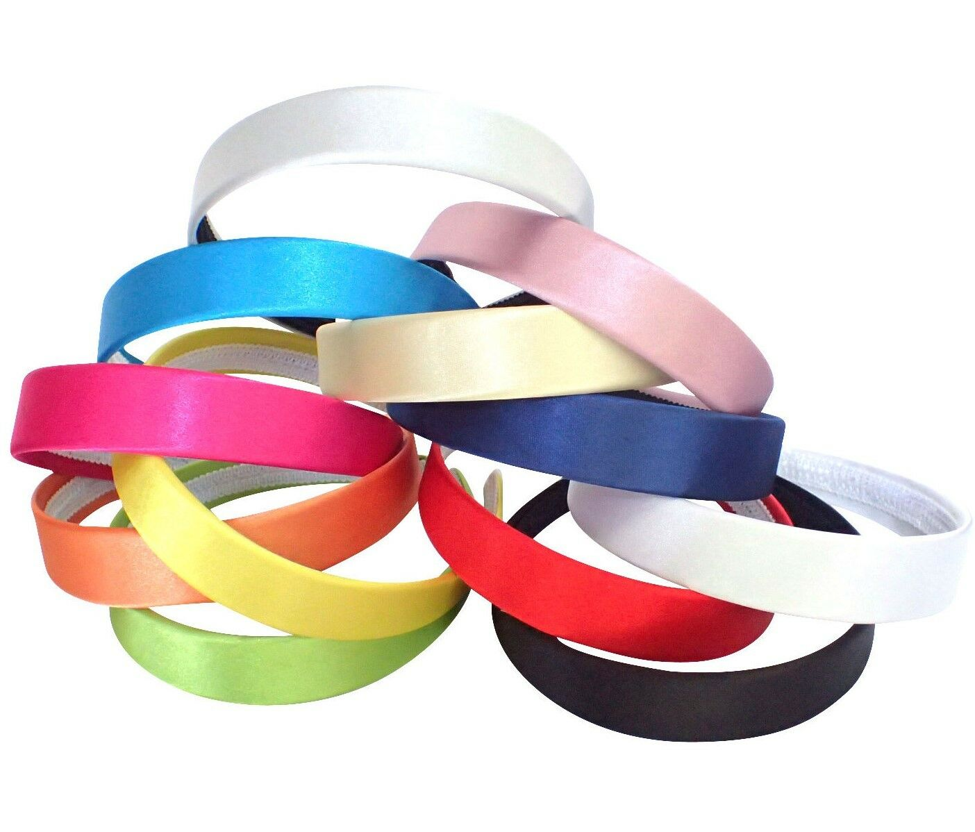 Satin covered plastic alicebands headbands ladies women girls