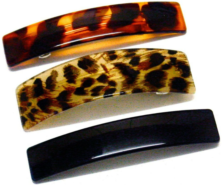 barrette hair clips slides for women black leopard tort brown