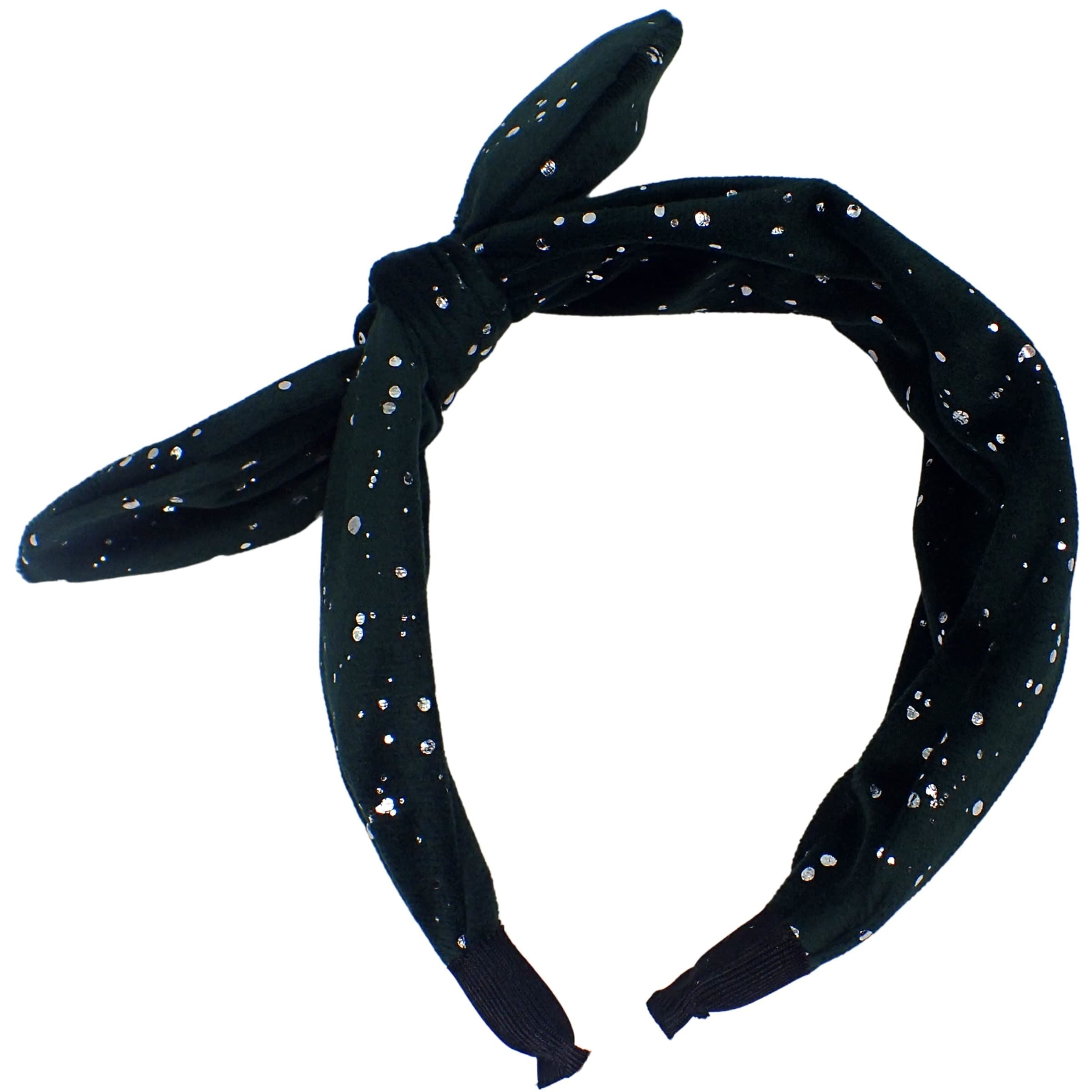 Dotted Velvet Bow Alice Bands Adult Women, Hair Accessories for Women, Hair Bands for Women, Thick Headband, Womens Headbands, Head Bands Adult Women, Wide Headbands