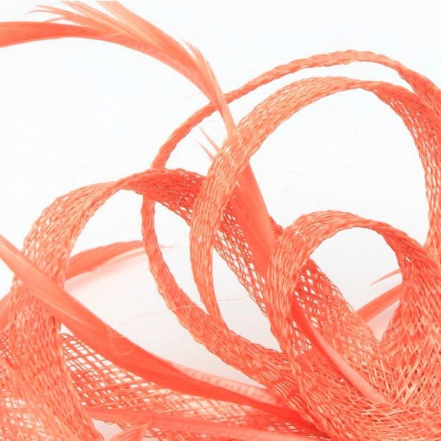 Fascinator Flower Hair Clip Flower Hair Clips Wedding Fascinator Looped Hessian Sinamay Fabric Feathers Fascinators On Brooch Pin & Clip For Girls, Women, Ladies