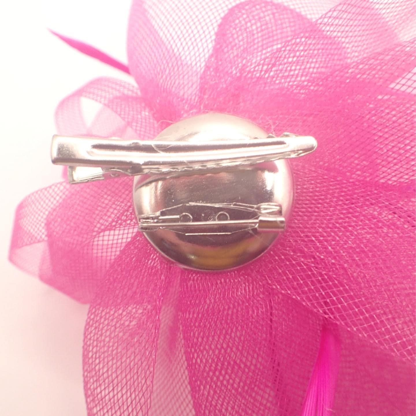 Looped Net Fascinator Hair Clip Flower Feather Fascinators Wedding Fascinators Wedding Hair Clip Royal Ascot Fascinator On Clip & Pin For Women, Ladies, Girls