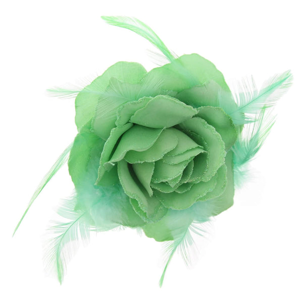 Rose Flower Hair Clip Hairband Floral Corsage Fascinator Hair Band Aligator Beak Grip for Women & Girls Wedding Prom Party Special Occasion