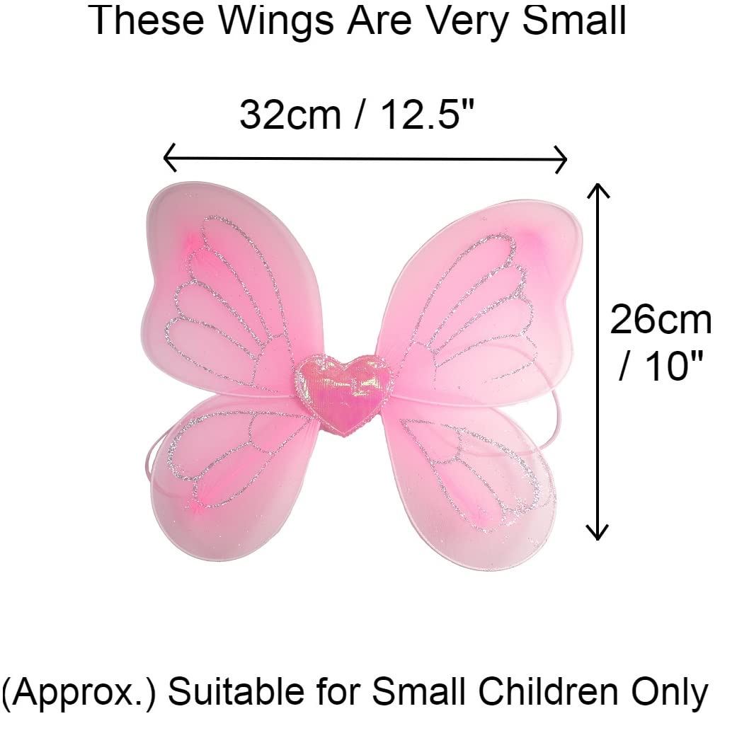 Angel Wings Fairy Butterfly Pixie Tinkerbell Fancy Dress Outfit Girls Dressing Up Costume Baby Toddler Kids Childs Small Tiny Mini Toy Fairywings Set Glitter