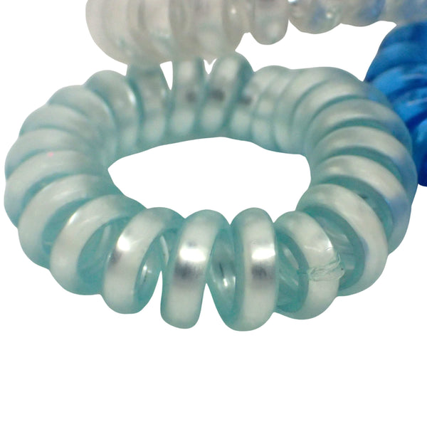 Metallic Spiral Hair Ties for Girls and Women, Hair Accessories for Girls, Hair Bobbles, Hair Elastics, Hair Bands for Women, Elastic Bands for Hair