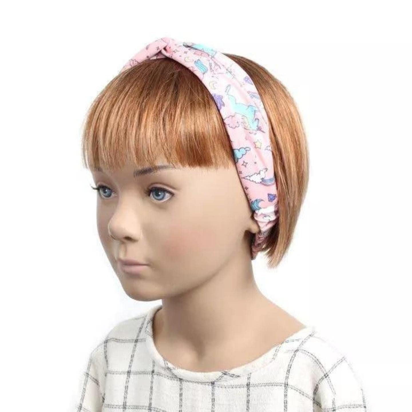 Headband Bandeau Headbands Knotted Head Band Unicorn Headband Kids Hair Headbands Gingham Headbands School Headbands Bandeau Bandeaux For Children, Kids, Girls, Boys