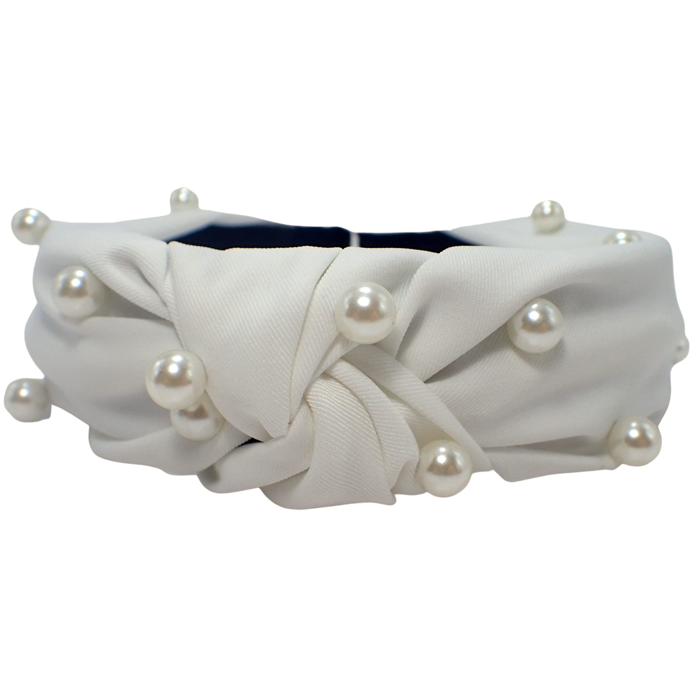 Satin Pearl-Style Knot Alice Bands Adult Women, Hair Accessories for Women, Hair Bands for Women, Thick Headband, Womens Headbands, Head Bands Adult Women, Wide Headbands