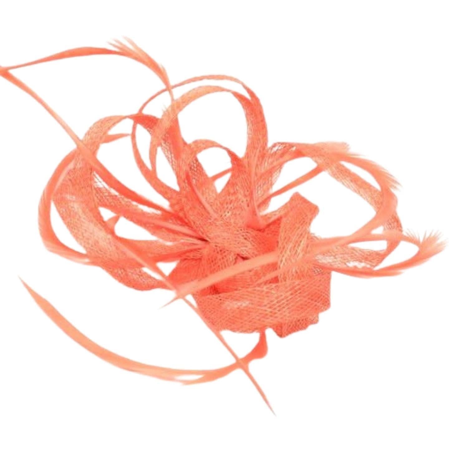 Fascinator Flower Hair Clip Flower Hair Clips Wedding Fascinator Looped Hessian Sinamay Fabric Feathers Fascinators On Brooch Pin & Clip For Girls, Women, Ladies