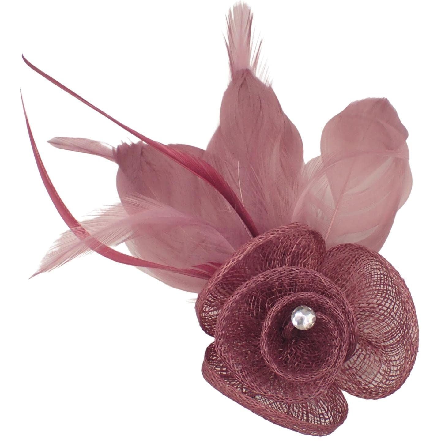 Rose Flower Hair Clip Fascinator Hair Clip Fascinators Hair Clips Sinamay Brooch Pin & Beak Clip Hair Clip Suitable For Girls, Women, Ladies