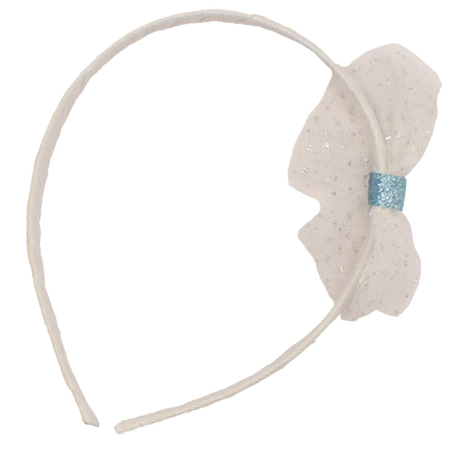 Small Bow Design Alice Bands, Pretty Girl's Hair Pink Glitter Bow, Polka Dot Bow, Blue & White Headband, Bow Hair Bands for Girl's & Women