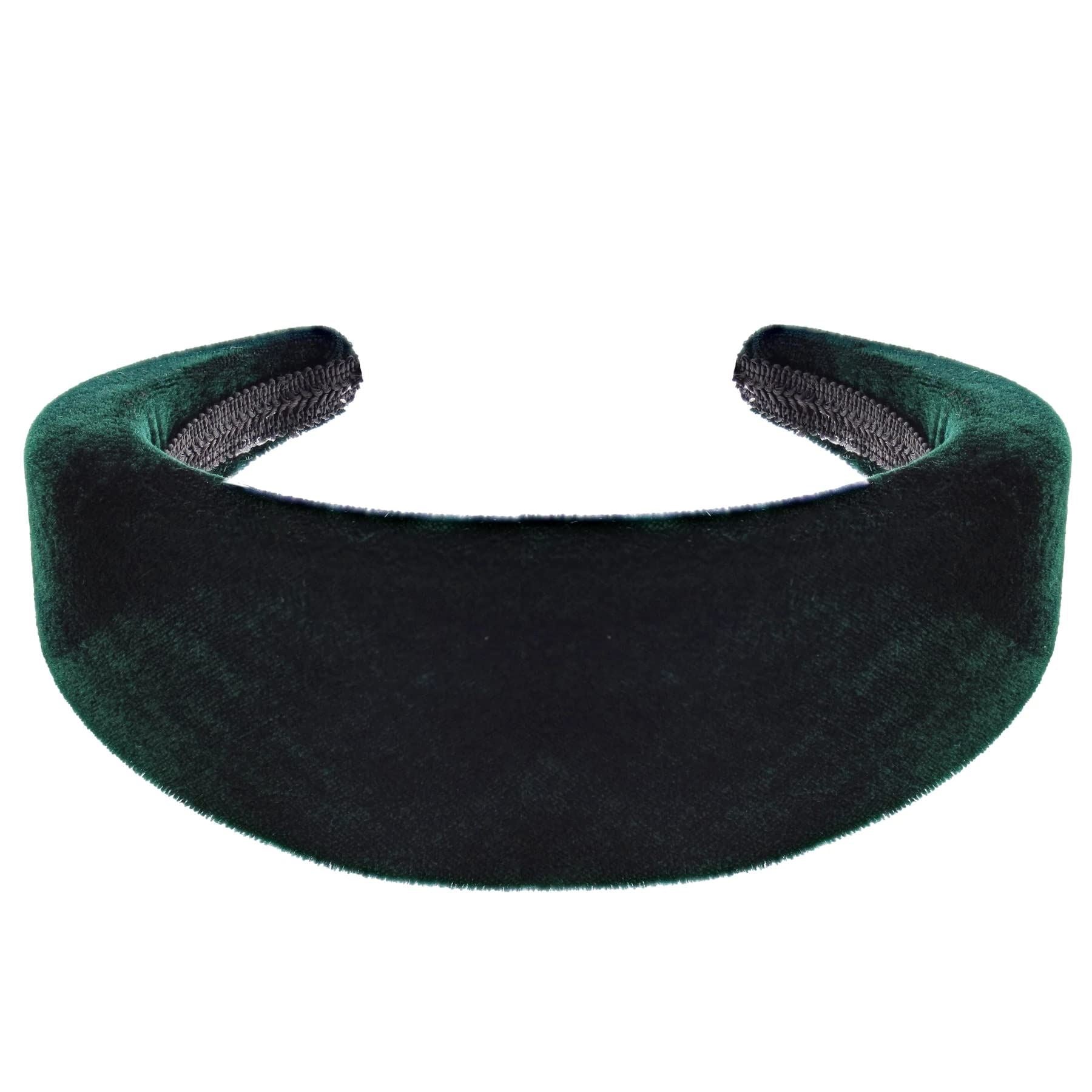 Bottle Green Velvet Padded Alice Headband