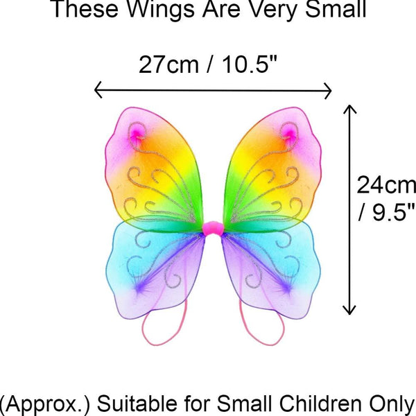 Angel Wings Fairy Butterfly Pixie Tinkerbell Fancy Dress Outfit Girls Dressing Up Costume Baby Toddler Kids Childs Small Tiny Mini Toy Fairywings Set Glitter