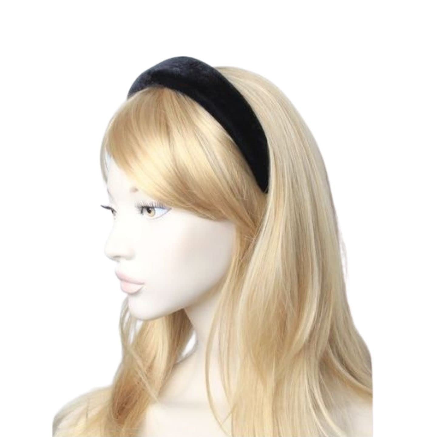 2.5cm Black Velvet Padded Alice Headband