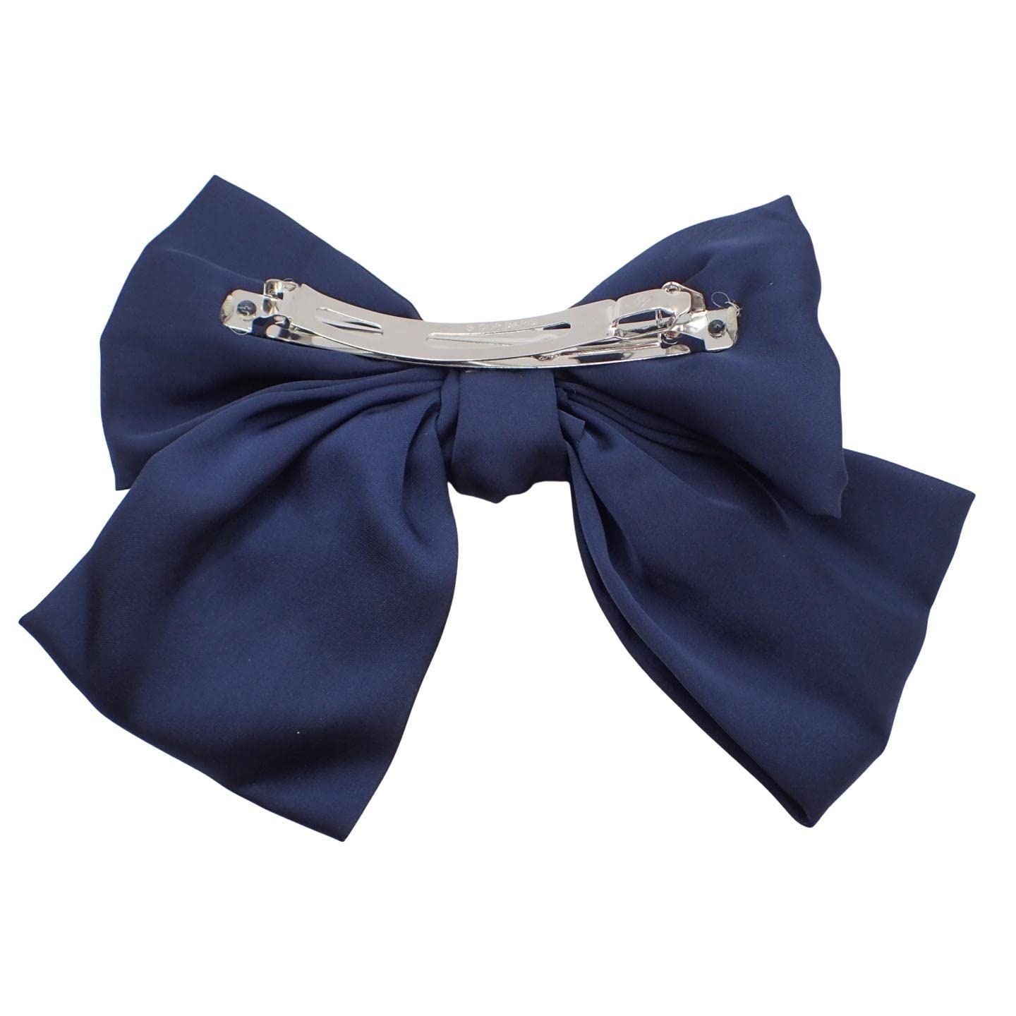 Satin Hair Bow Clip Barrette Cute Hair Styling Ribbon Bow Accessory on a Barrette Clip Bows for Girls, Kids, Women, Ladies for Wedding, Festival, Holiday