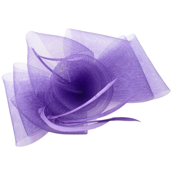 Looped Net Swirl Flower Hair Fascinator Clip Feather Fascinators Wedding Clips Wedding Hats Royal Ascot Hats On Clip & Pin For Women, Ladies, Girls