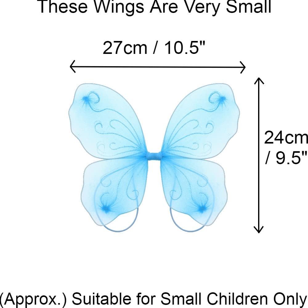 Angel Wings Fairy Butterfly Pixie Tinkerbell Fancy Dress Outfit Girls Dressing Up Costume Baby Toddler Kids Childs Small Tiny Mini Toy Fairywings Set Glitter