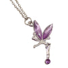 Sparkly Silver Necklace with Coloured Crystal Fairy Pendant For Ladies & Girls, Pretty Shiny Fairy Crystals, Cottagecore, Mystical Jewellery