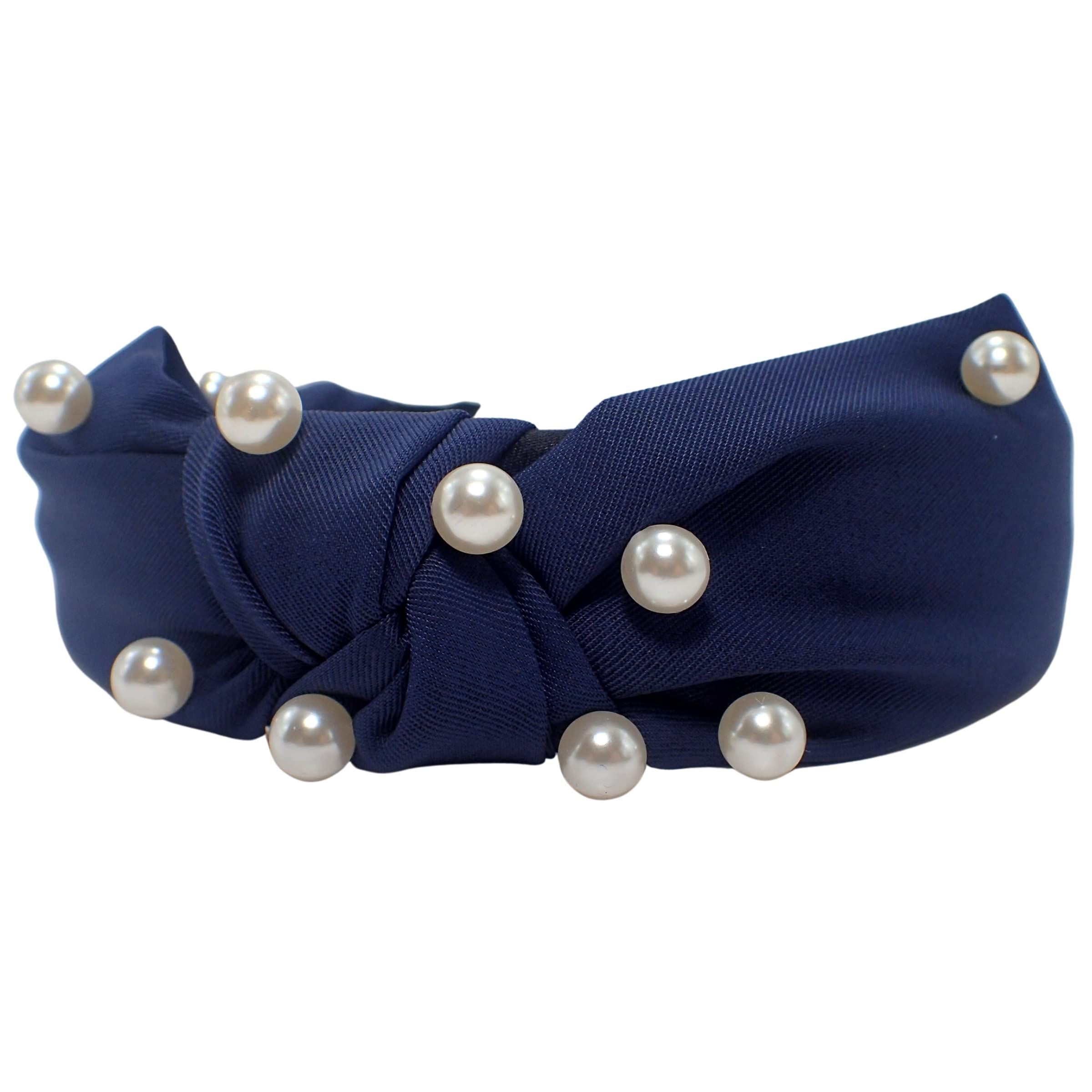 Satin Pearl-Style Knot Alice Bands Adult Women, Hair Accessories for Women, Hair Bands for Women, Thick Headband, Womens Headbands, Head Bands Adult Women, Wide Headbands