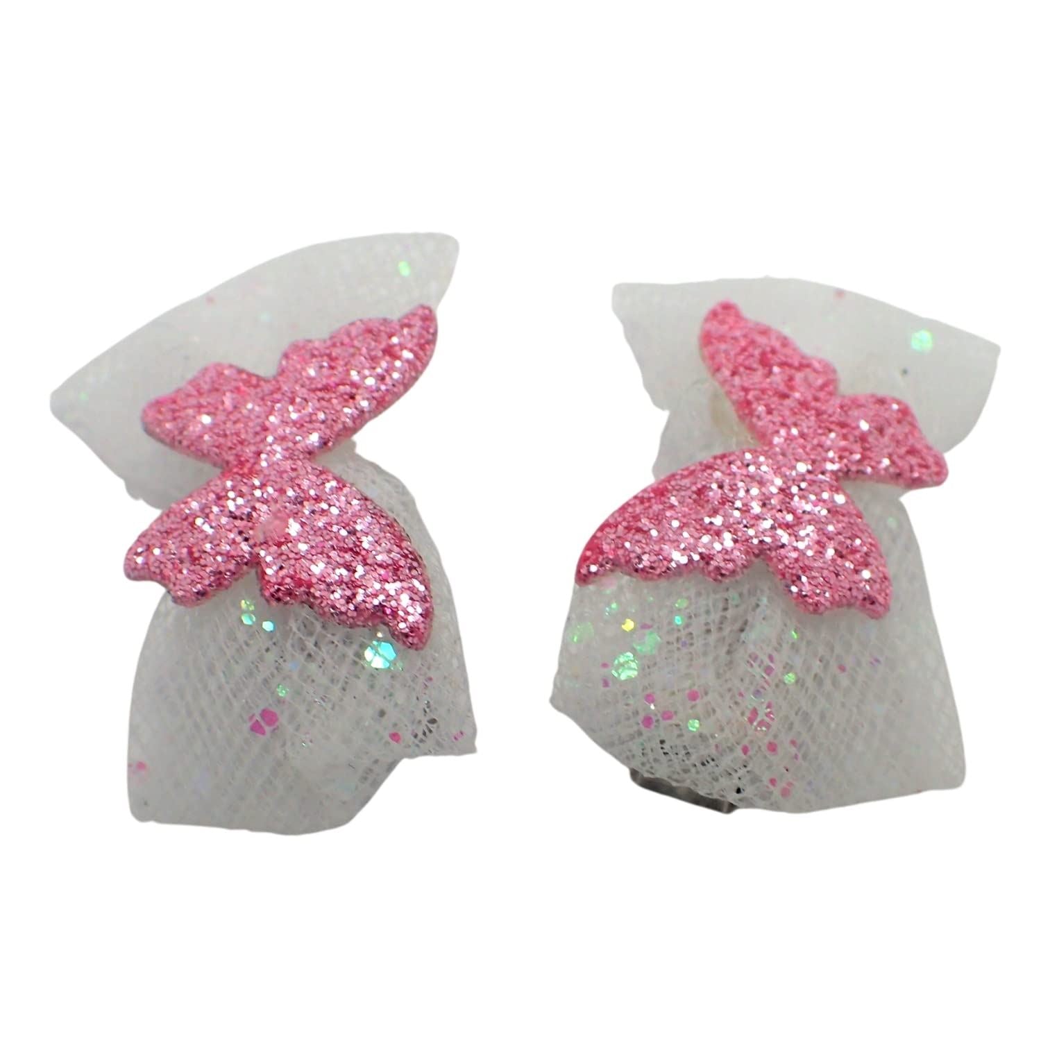 2pc Small Glitter Butterfly Bows Hair Clips 3cm Back to School small Hair Accessories mini hair clips for Girls & Women Hair Accessories for Girls Hair Clip for Girls