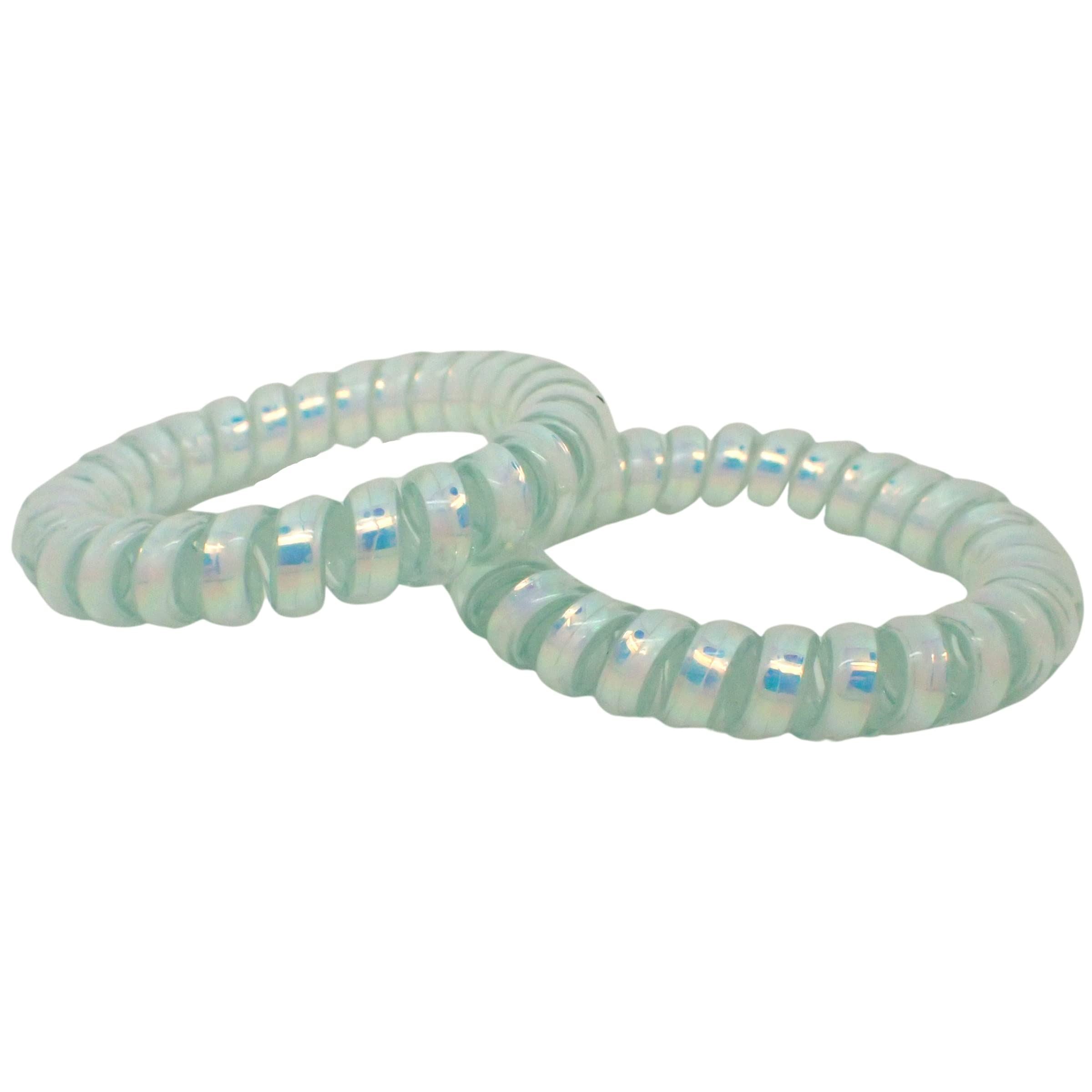 Metallic Spiral Hair Ties for Girls and Women, Hair Accessories for Girls, Hair Bobbles, Hair Elastics, Hair Bands for Women, Elastic Bands for Hair