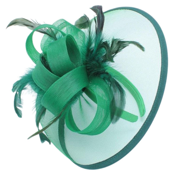 Large Fascinator Headband Hair Band Feather Fascinator Hats Looped Net Wedding Hats Bridal Hats Cocktail Hats Royal Ascot Hats On Aliceband for Women, Ladies, Girls