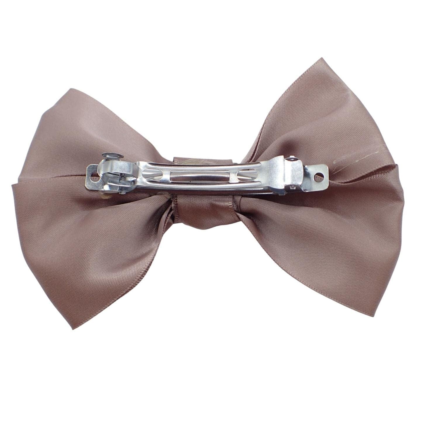 Satin Hair Bow Clip Barrette Cute Hair Styling Ribbon Bow Accessory on a Barrette Clip Bows for Girls, Kids, Women, Ladies for Wedding, Festival, Holiday