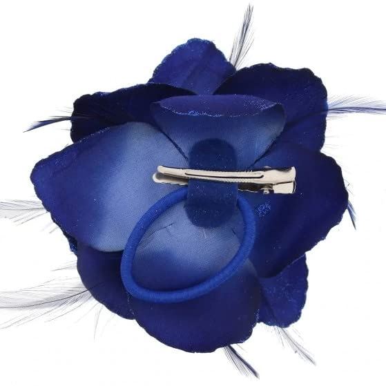 Rose Flower Hair Clip Hairband Floral Corsage Fascinator Hair Band Aligator Beak Grip for Women & Girls Wedding Prom Party Special Occasion