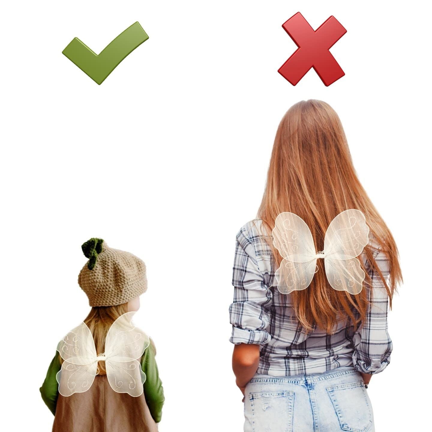 Angel Wings Fairy Butterfly Pixie Tinkerbell Fancy Dress Outfit Girls Dressing Up Costume Baby Toddler Kids Childs Small Tiny Mini Toy Fairywings Set Glitter