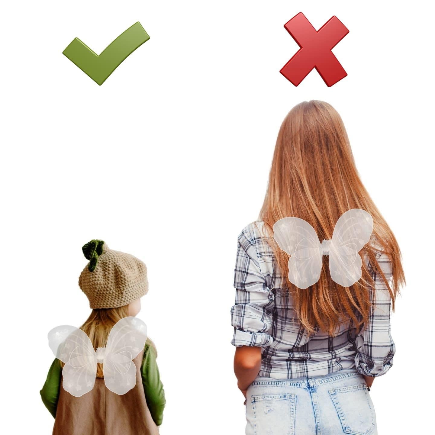 Angel Wings Fairy Butterfly Pixie Tinkerbell Fancy Dress Outfit Girls Dressing Up Costume Baby Toddler Kids Childs Small Tiny Mini Toy Fairywings Set Glitter