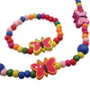 Children's Wooden Necklace & Bracelet Sets, Colourful Chunky Wooden Jewellery For Kids Costume Party Game Prizes, Perfect For Party Bag