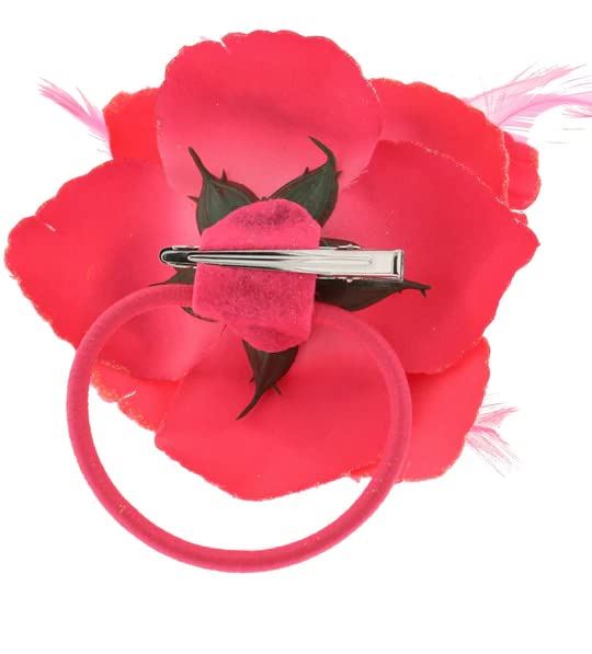 Rose Flower Hair Clip Hairband Floral Corsage Fascinator Hair Band Aligator Beak Grip for Women & Girls Wedding Prom Party Special Occasion