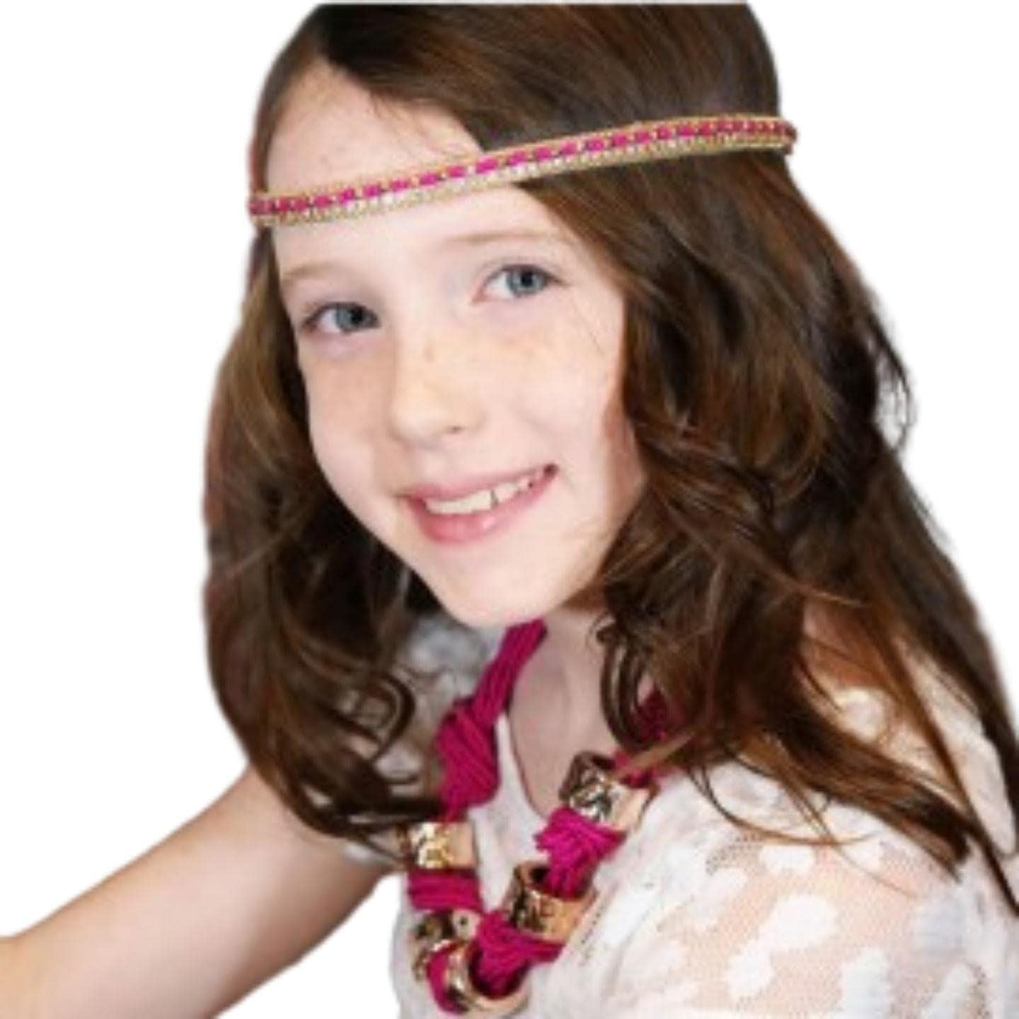 Boho Elastic Headbands for Women & Girls, Stretchy Beaded Headband Jewellery, Ladies Sparkly Rhinestone Hair Band, Wide Diamonte Cleopatra Costume Headwear Hippy Headband