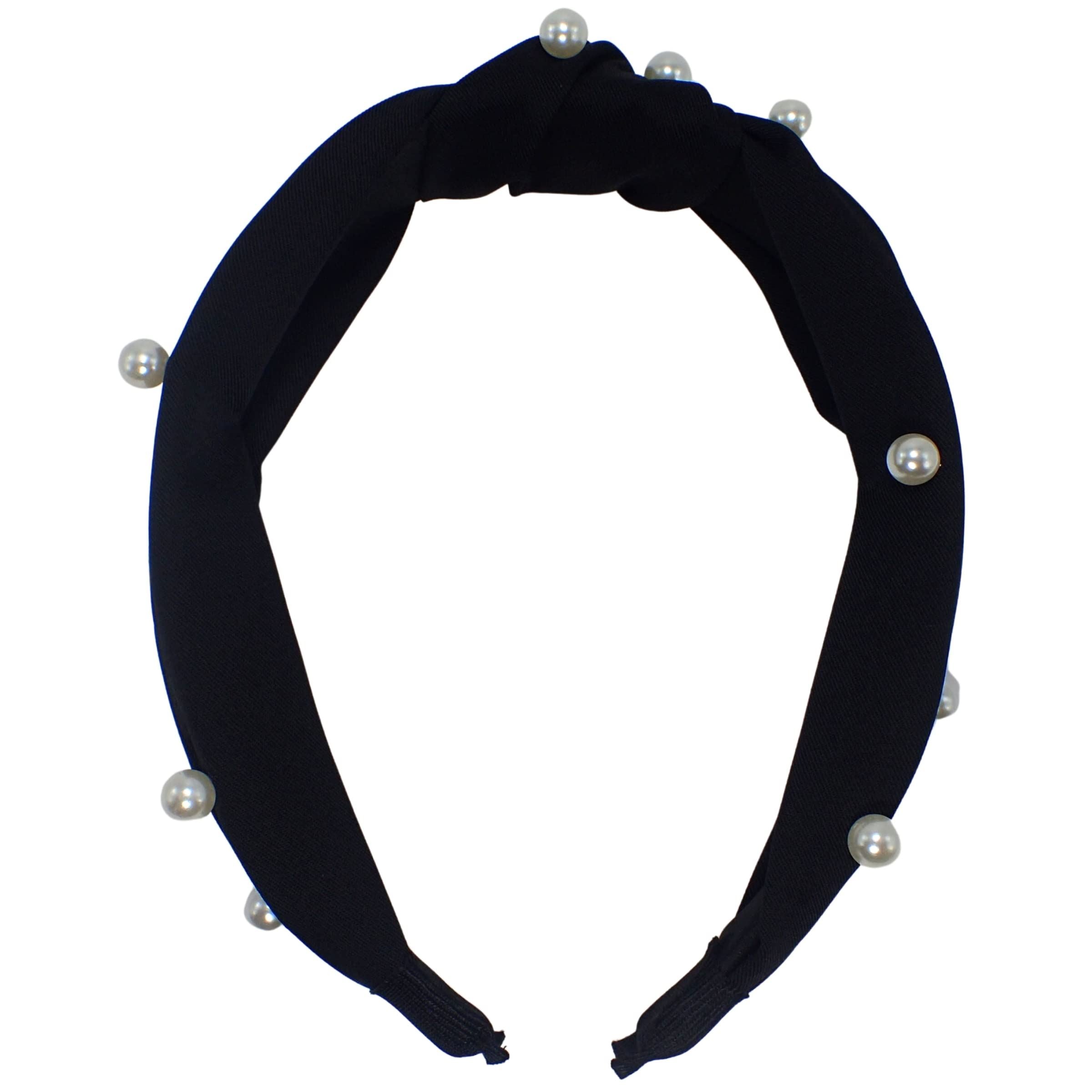 Satin Pearl-Style Knot Alice Bands Adult Women, Hair Accessories for Women, Hair Bands for Women, Thick Headband, Womens Headbands, Head Bands Adult Women, Wide Headbands