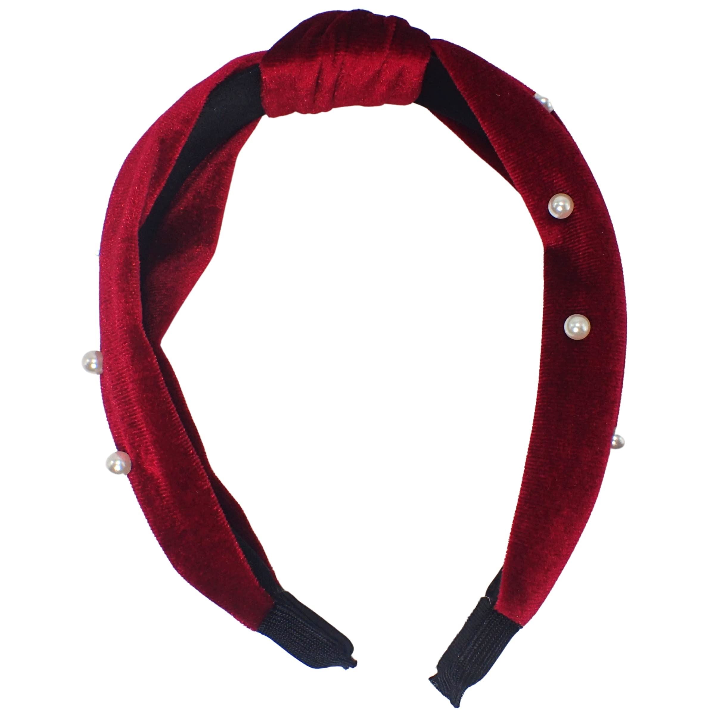 Velvet Pearl-Style Knot Alice Bands Adult Women, Hair Accessories for Women, Hair Bands for Women, Thick Headband, Womens Headbands, Head Bands Adult Women, Wide Headbands