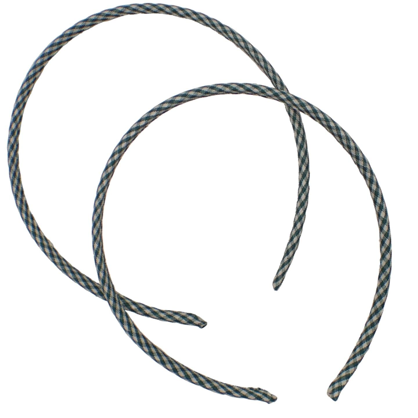 2pcs 1cm Gingham Alice Band, Girls Headbands for School, Cute School Accessories for Girls, Pretty Coloured Checkered Style, Girls School Hair Accessories