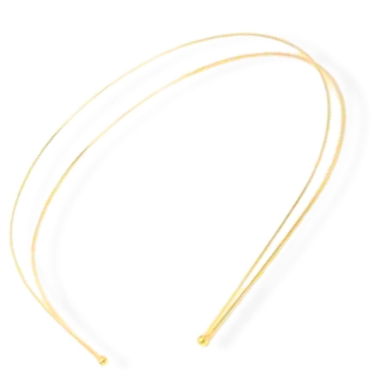 2pc Thin Metal Hair Bands Headbands Alice Bands Hairbands Head Bands Mens Guys Adult Women Girls Black Gold Silver Plain Styling Grips