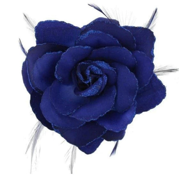 Rose Flower Hair Clip Hairband Floral Corsage Fascinator Hair Band Aligator Beak Grip for Women & Girls Wedding Prom Party Special Occasion