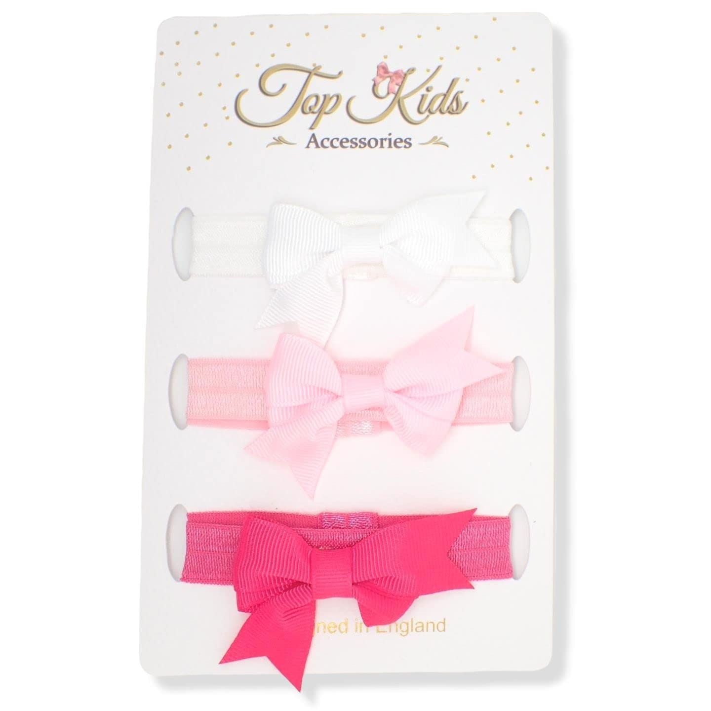 3pcs Baby Bow Headbands In Different Colours