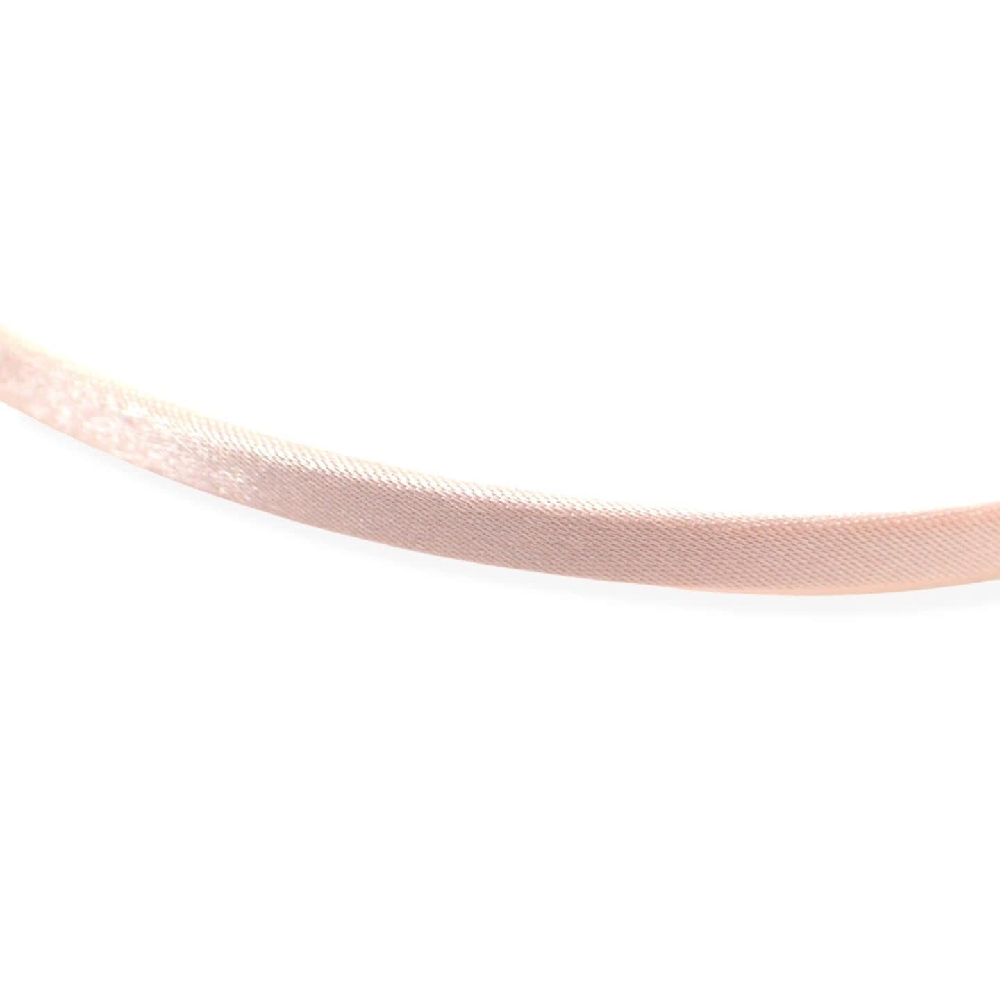 2pc Thin Satin Covered Metal Headbands Hair Bands Alice Bands Ribbon Wrapped Hairbands Head Bands Adult Women Girls Black White Pink Fuchsia