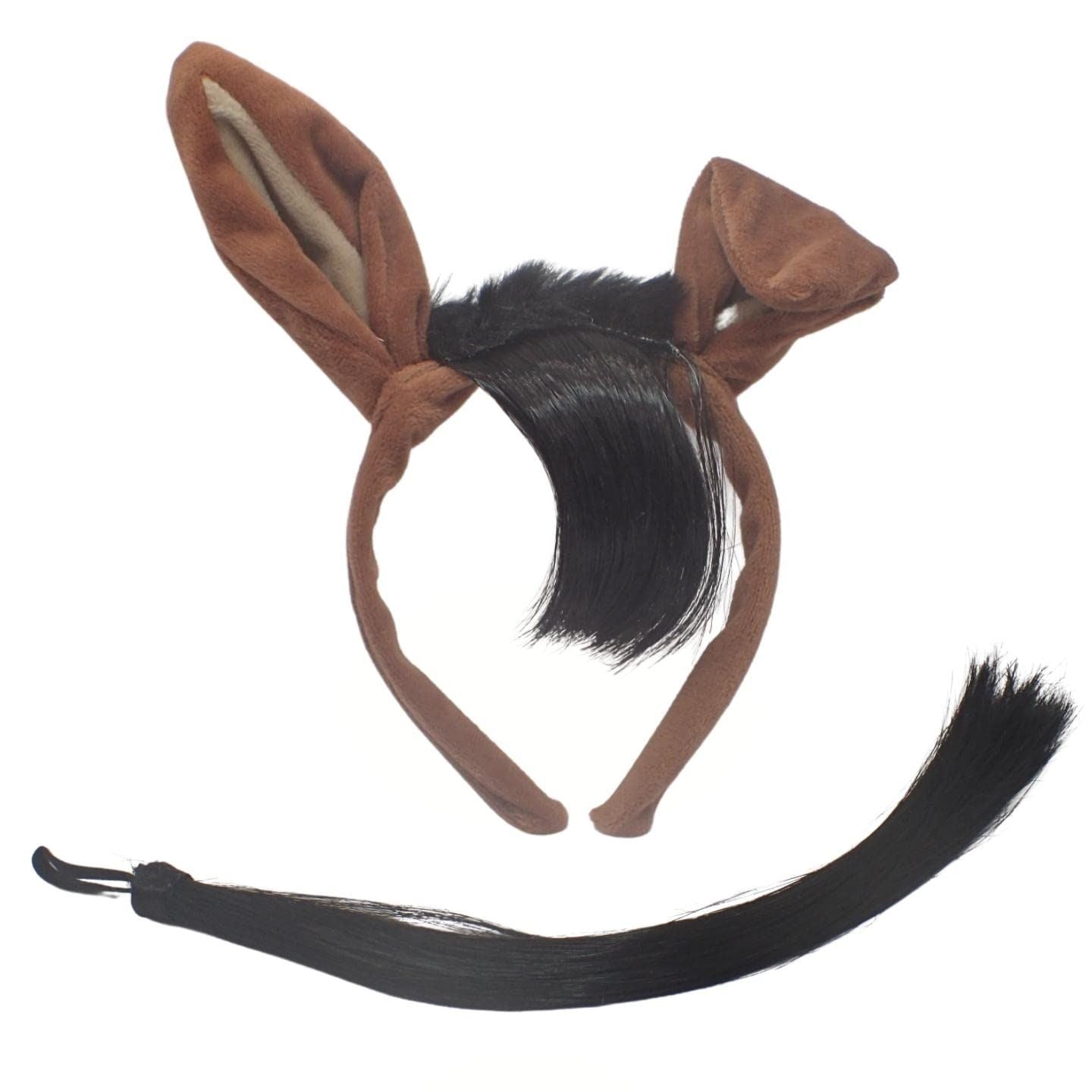 Animal Head Bands Adult Women, Kids, Headbands Men, Hen Party, Fancy Dress, Farm Plush Donkey Cow Sheep Christmas Headbands for Adults, Tail & Hair Band Costume