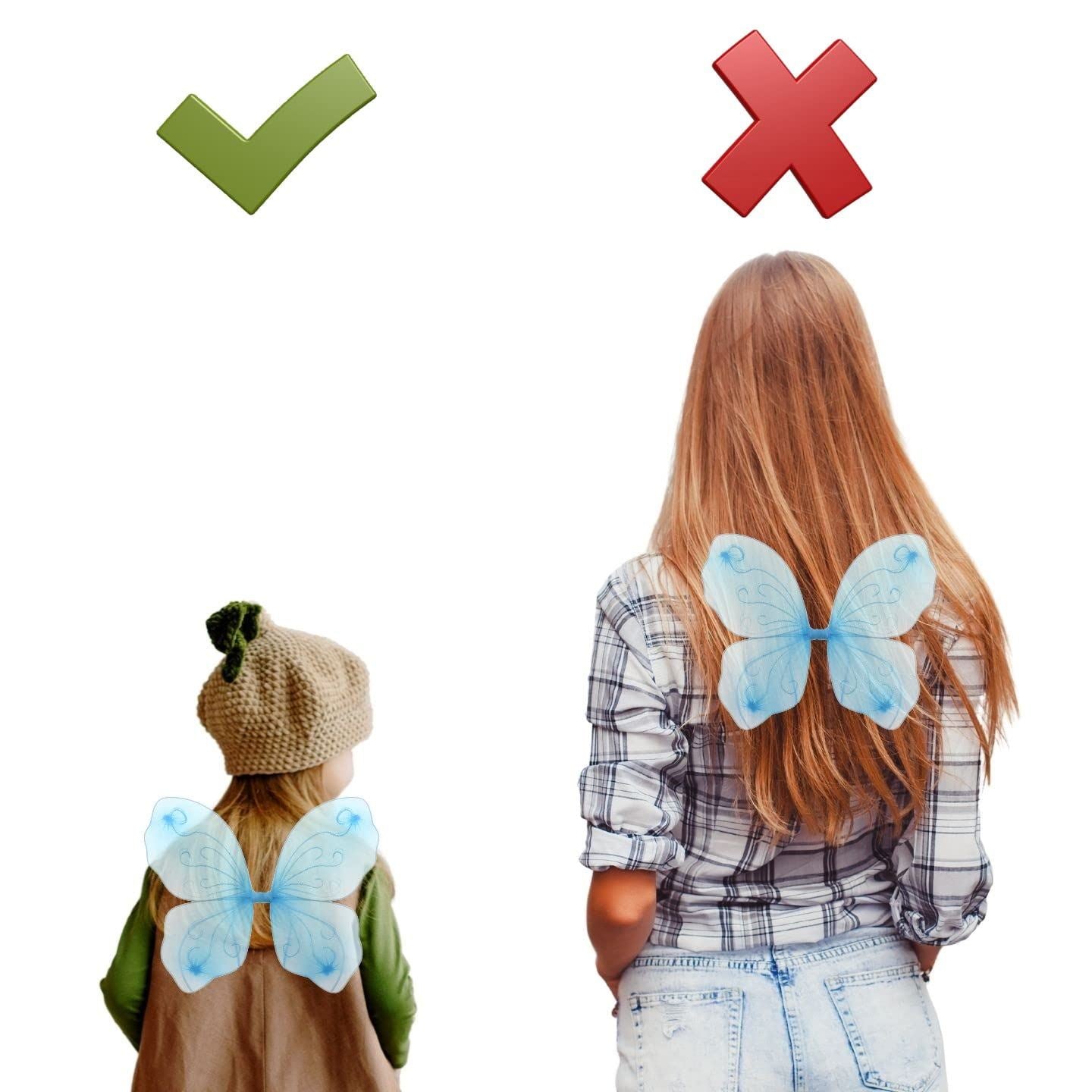 Angel Wings Fairy Butterfly Pixie Tinkerbell Fancy Dress Outfit Girls Dressing Up Costume Baby Toddler Kids Childs Small Tiny Mini Toy Fairywings Set Glitter