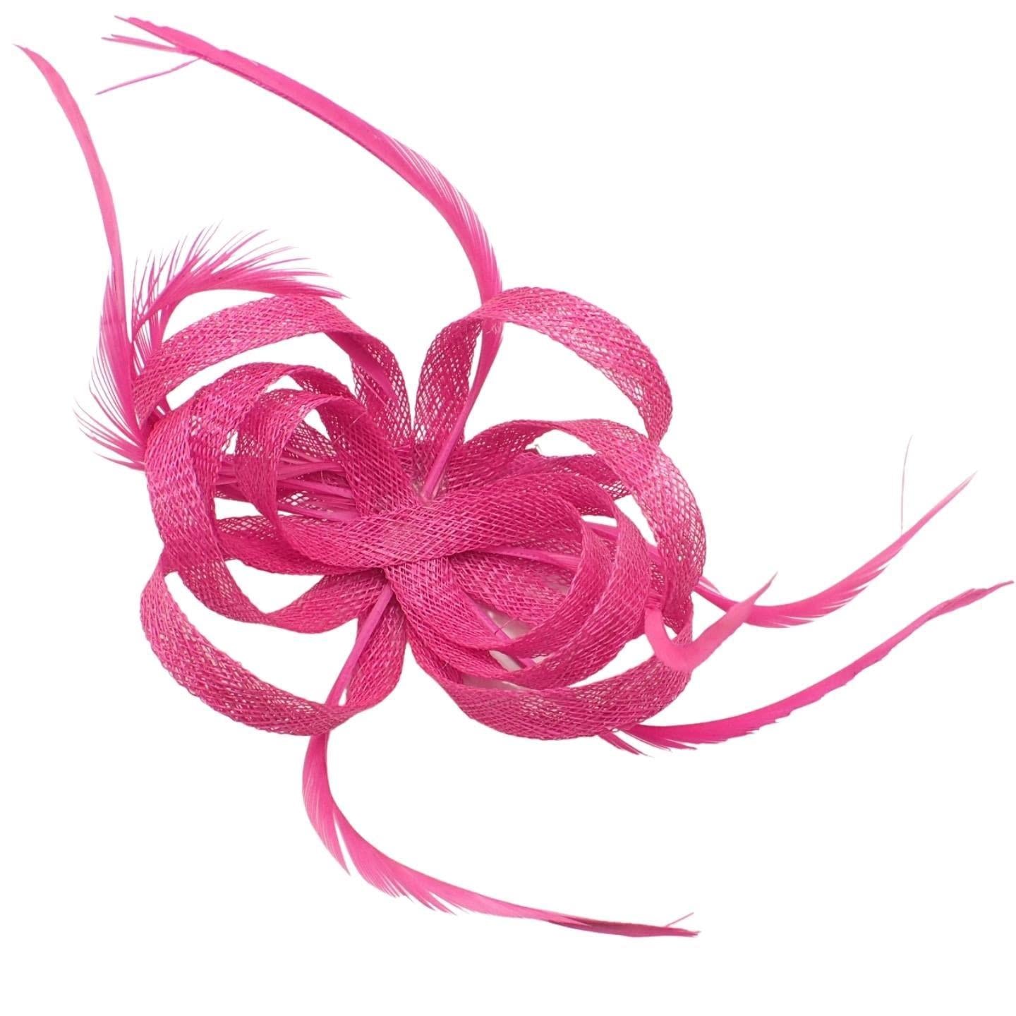 Fascinator Flower Hair Clip Flower Hair Clips Wedding Fascinator Looped Hessian Sinamay Fabric Feathers Fascinators On Brooch Pin & Clip For Girls, Women, Ladies
