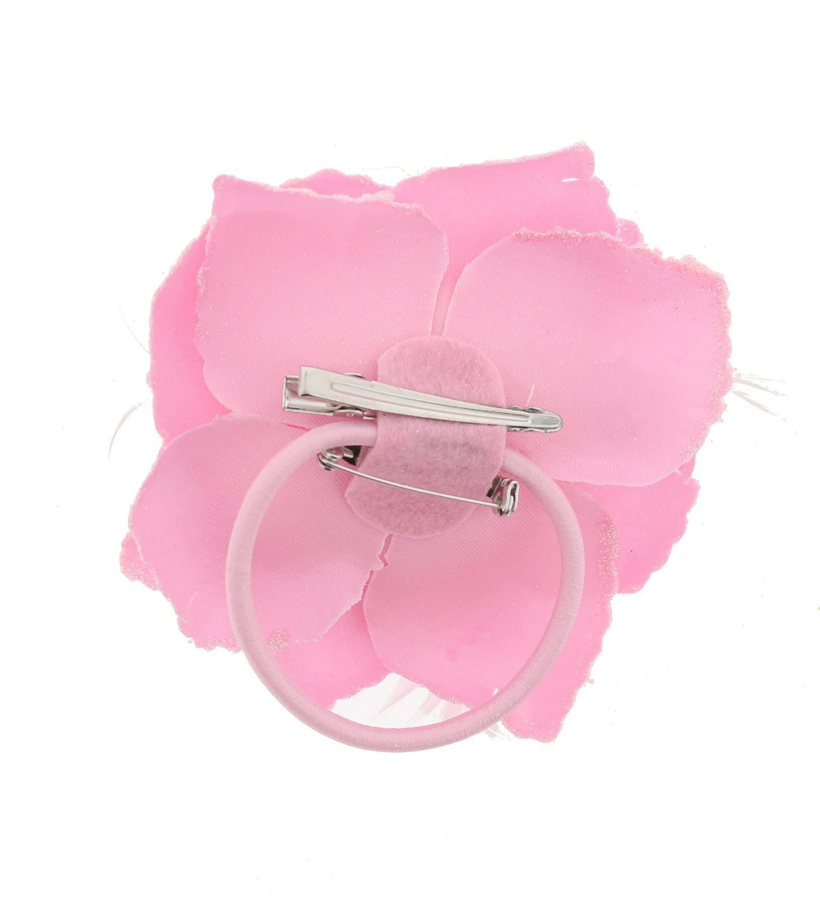 Rose Flower Hair Clip Hairband Brooch Safety Pin Hairpin Floral Corsage Fascinator Hair Band Aligator Beak Grip for Women & Girls Wedding Prom Party Special Occasion