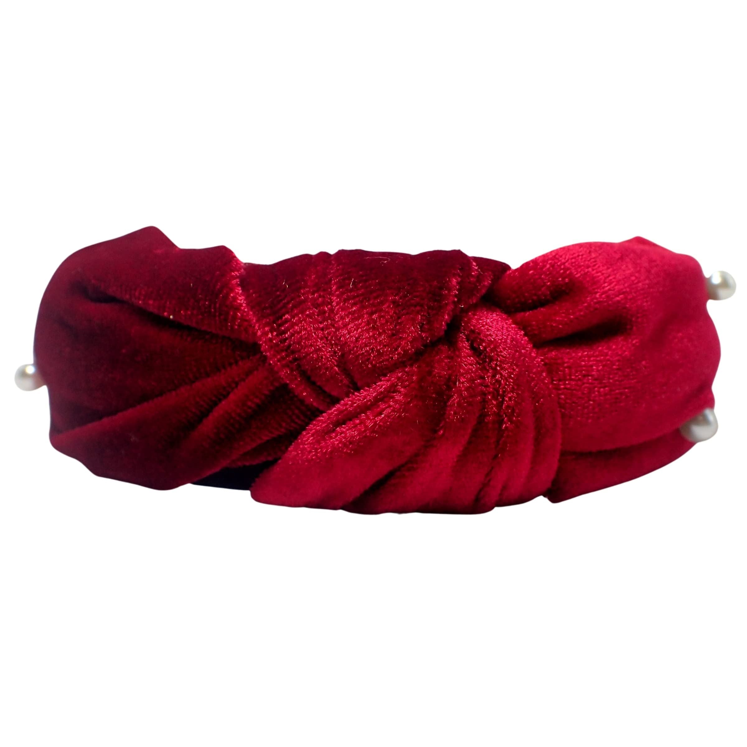 Velvet Pearl-Style Knot Alice Bands Adult Women, Hair Accessories for Women, Hair Bands for Women, Thick Headband, Womens Headbands, Head Bands Adult Women, Wide Headbands