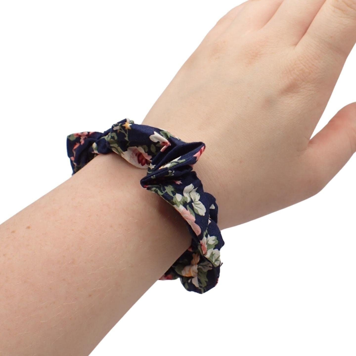 Small Floral Cotton Scrunchies for Girls & Women, Hair Bobble, Hair Band Scrunchie