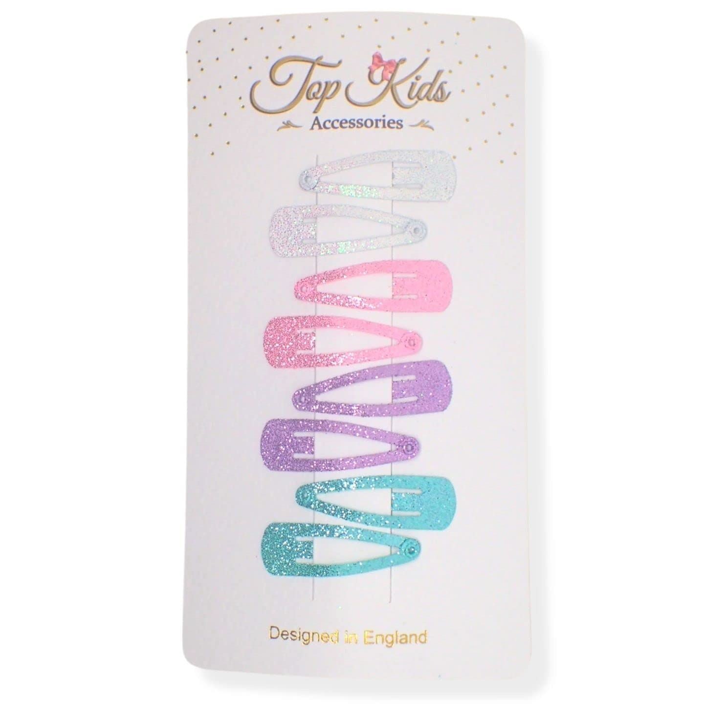 3cm Small Glitter Covered Metal Snap Hair Clips For Little Girls