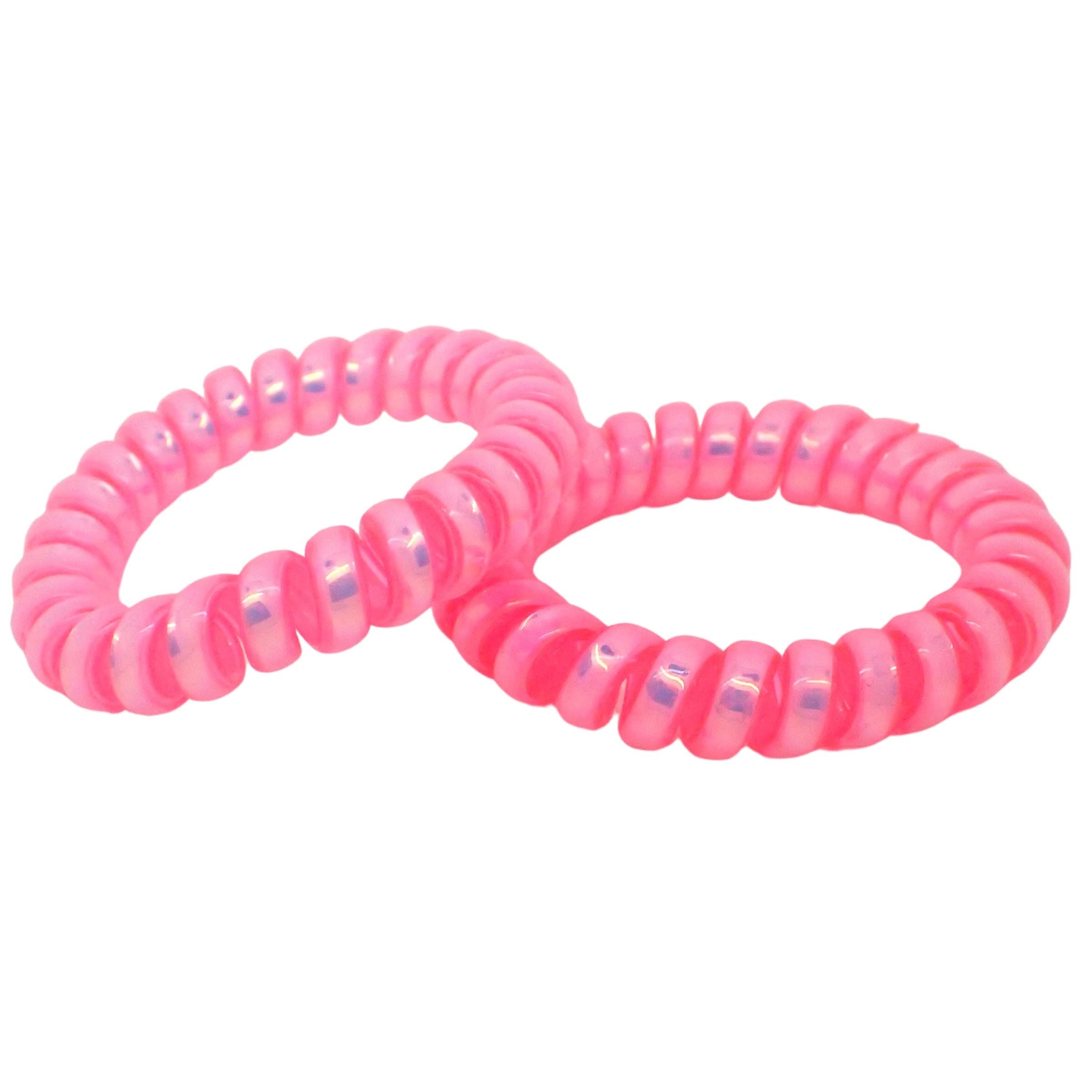 Metallic Spiral Hair Ties for Girls and Women, Hair Accessories for Girls, Hair Bobbles, Hair Elastics, Hair Bands for Women, Elastic Bands for Hair