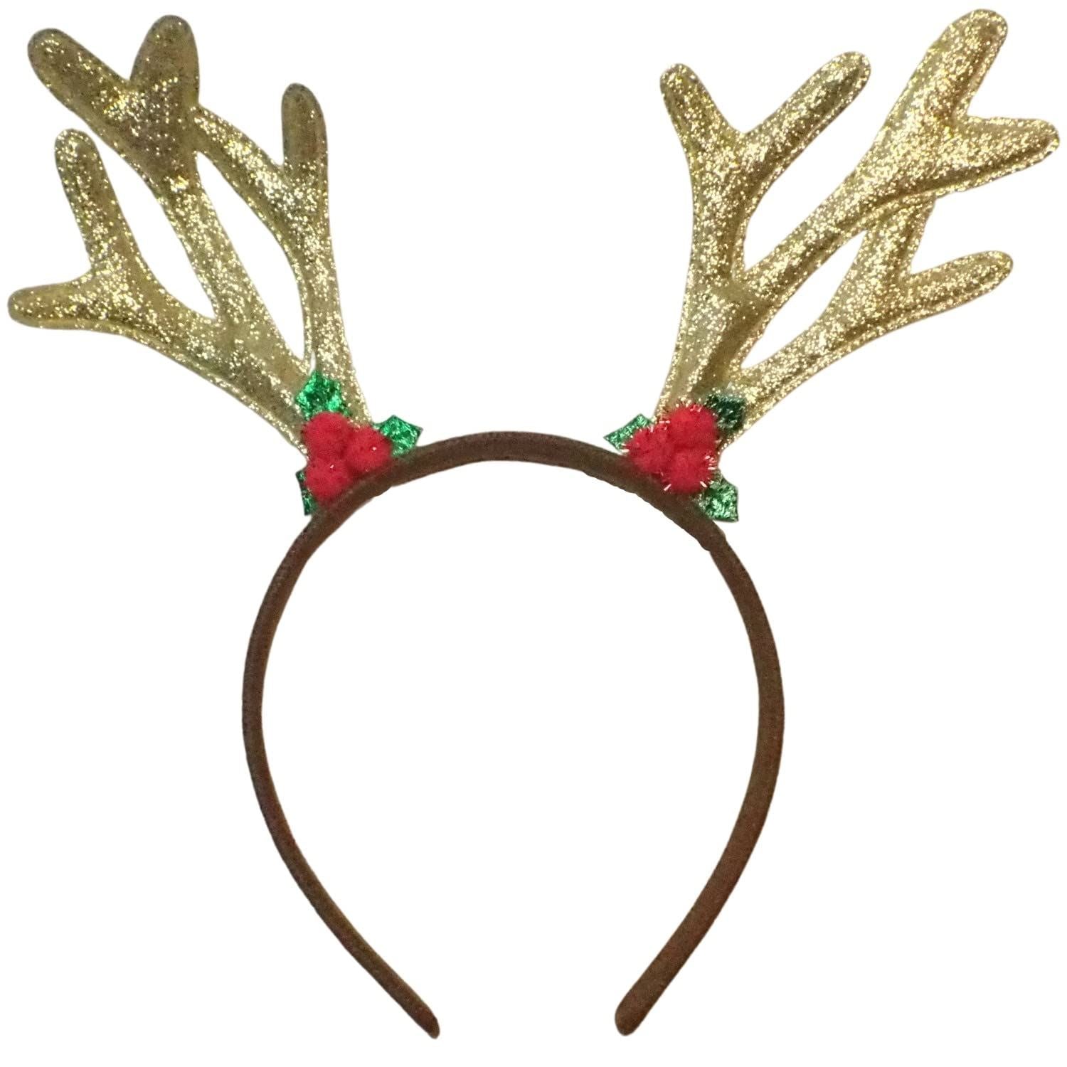 Deer Horns Antlers Santa Hat & Rudolph Red Nose Reindeer Valentines