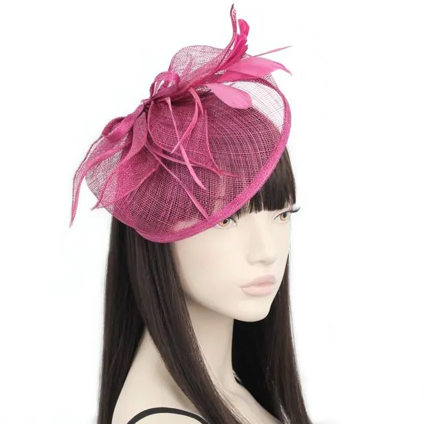 Hair Fascinator Hat Hatinator Sinamay Headband Fascinators Disc Saucer Fascinator Ascot Hats Wedding Hat On Aliceband for Girls, Women, Ladies