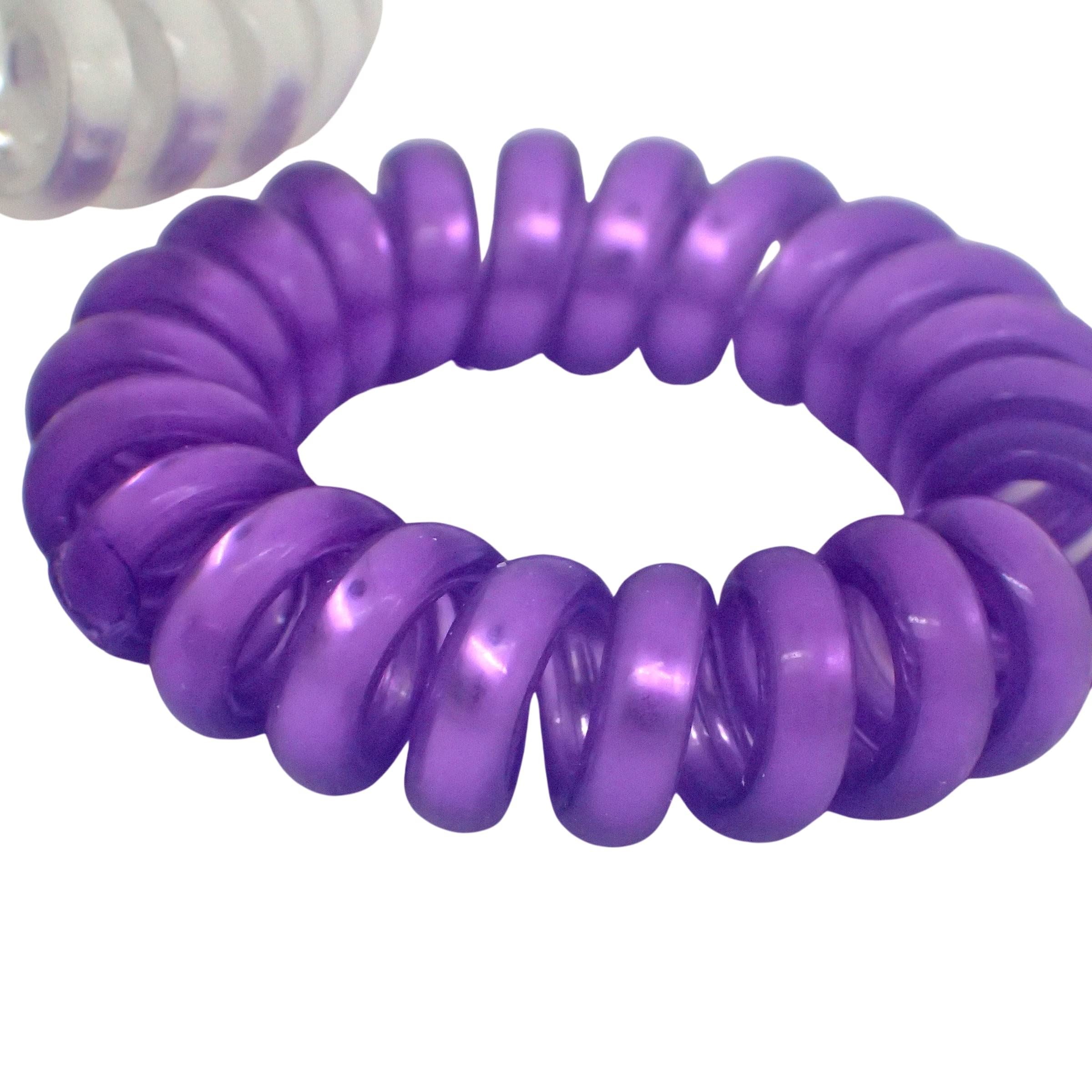 Metallic Spiral Hair Ties for Girls and Women, Hair Accessories for Girls, Hair Bobbles, Hair Elastics, Hair Bands for Women, Elastic Bands for Hair